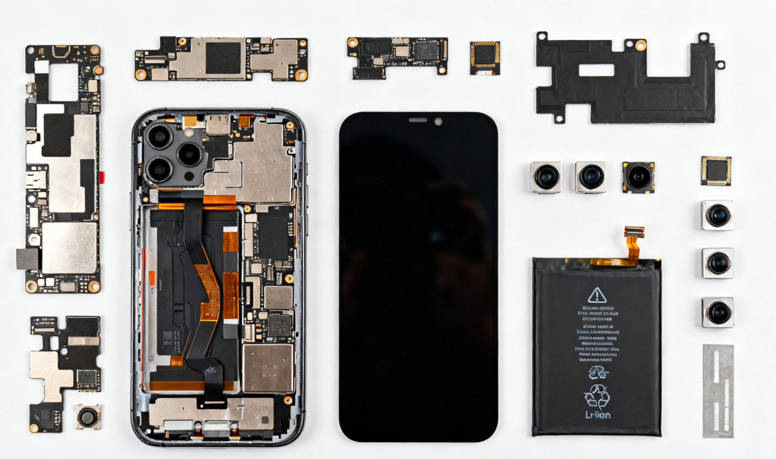 Smart phones spare parts, phone display, batteries, phone camera, phone motherboard